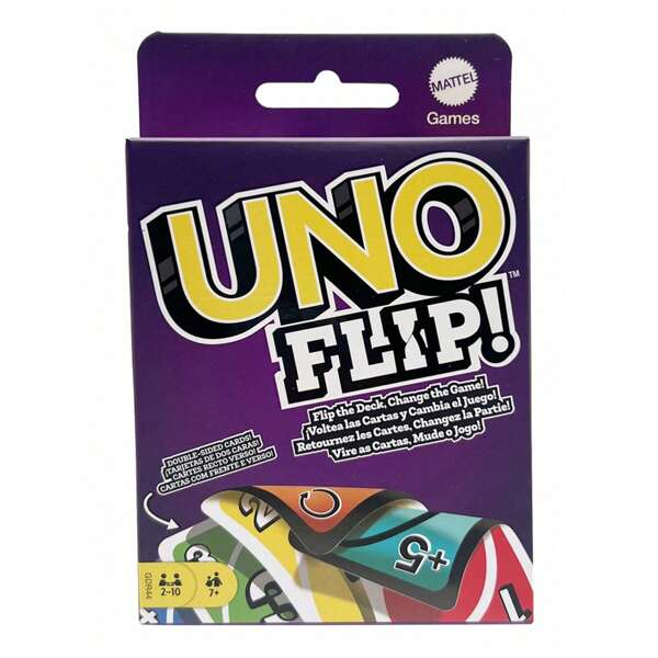 Mattel UNO FLIP, jogo de cartas para a família, com 112 cartas, é um ótimo presente para crianças de 7 anos ou mais