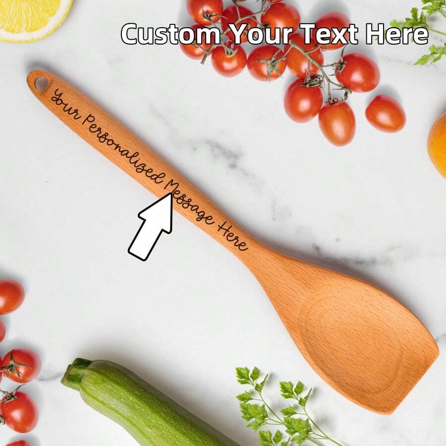 Personalized Laser Engraved Wooden Baking Spoon, Custom Baking Mixing Spatula, Thoughtful Gift For Bakers, Birthday Gift For Friends, Great Fall/Winter Gift