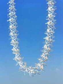 1pc Fashion Unisex Transparent Acrylic Geometric Spiked Chain Necklace With Stainless Steel Clasp, Suitable For Men's Daily Wear And Gift