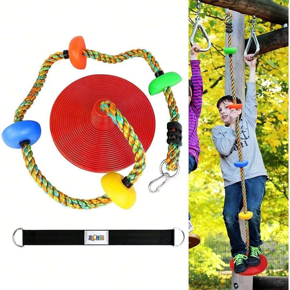 FURUIX Climbing Rope Tree Swing With Platforms And Disc Swings Seat