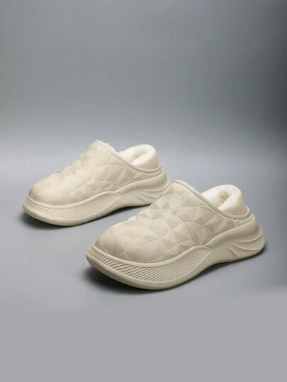 2024 Women's Winter Casual Beige Shoes, Thick Soles, Ultra-Soft, Anti-Slip, Durable, Warm Slippers