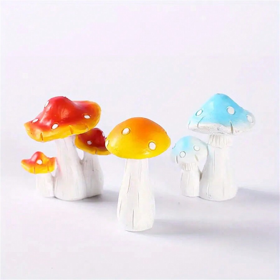 1/3pcs Mini Mushroom Micro Models, DIY Miniature Landscape Fairy Garden