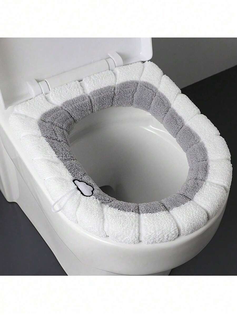 1pc Creative Pumpkin Pattern Universal Toilet Seat Cover With Handle, Removable & Washable Bathroom Decor Fall Decor