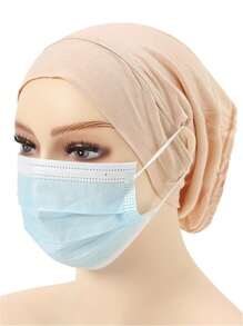 Damen Kopftuch Cap als Unterkopftuch, einfarbige Feste Unterkappe mit Ohröffnung, Kopftuch Accessoires Bandanas Cap als Unterkappe für Kopftücher, Alltägliche Unterkappe