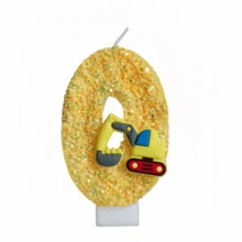 1pc Yellow Excavator Digital Candle Gold Creative Birthday Candle Is The Best Birthday Gift For Young Men's Birthday Party Every Day - Excavator - View 5