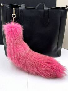Cute 1pc Fox Tail Design Car Keychain Suitable For Daily Use Gift
