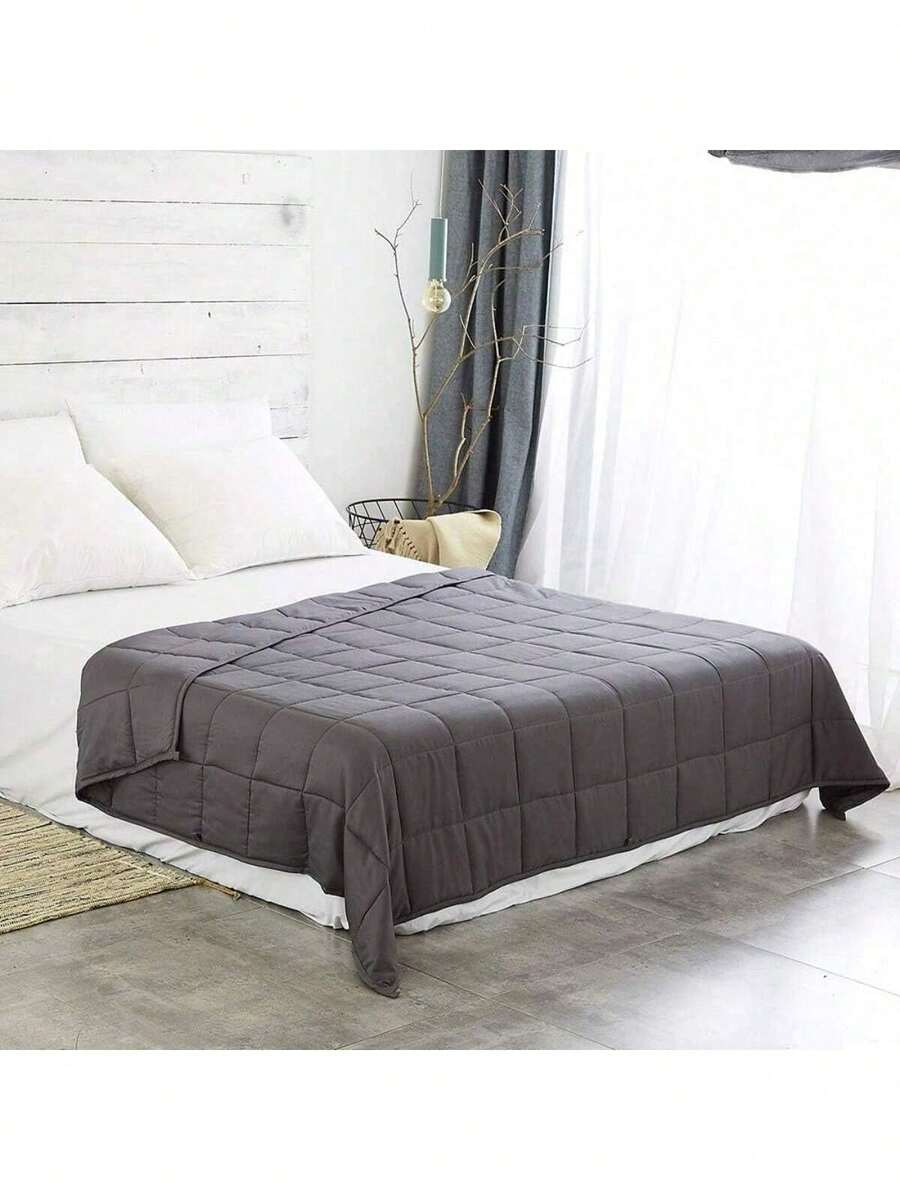 Weighted Blanket (60''x80'', 20lbs, Queen Size Dark Grey) For Adults