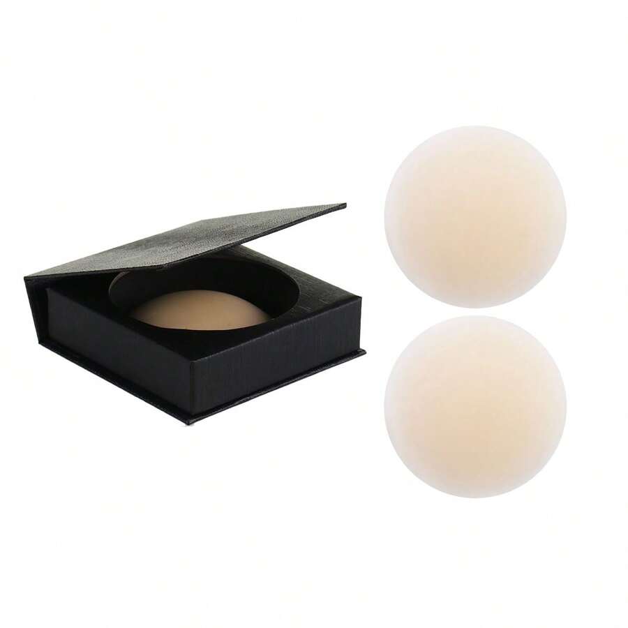 1 Cặp Miếng Dán Núm Vú Vô Hình Bằng Silicon Có Thể Tái Sử Dụng – Miếng Dán Siêu Mỏng, Tự Dính Cho Váy Cổ Thấp, Kèm Hộp Quà Tặng Thanh Lịch - Lạc đà - Xem 1