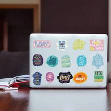 50 件励志乙烯基贴纸，励志名言贴纸，成人女性日记标签，适用于水瓶笔记本电脑手机壳，可用于将装饰贴纸粘贴在笔记本电脑、手提箱、墙壁、冰箱、汽车和水瓶上。它也是学校季节和圣诞节的礼物 - 彩色 - 查看 7