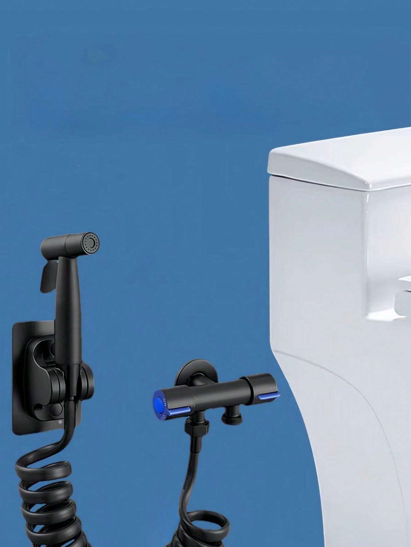 1pc Stainless Steel Toilet Companion Set PunchFree, DualUse Corner