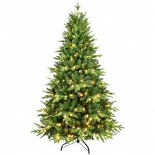 6FT PE&PVC Flocked Christmas Tree - 綠色 - 查看 6