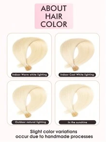 Tóc nối I-Tip, tóc thật, màu vàng bạch kim #60, dài 14-22 inch, thẳng, liên kết keratin, tóc nối I-Tip vô hình. - S60 - Xem 10
