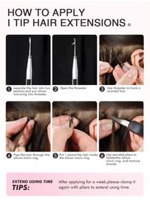 Tóc nối I-Tip, tóc thật, màu vàng bạch kim #60, dài 14-22 inch, thẳng, liên kết keratin, tóc nối I-Tip vô hình. - S60 - Xem 11