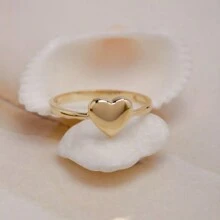 1 chiếc nhẫn đính hôn/cưới bằng hợp kim vàng đơn giản thời trang dành cho nữ, quà tặng trang sức cho ngày kỷ niệm, ngày lễ tình nhân, sinh nhật - Vàng - Xem 9