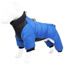 1 pieza Ropa nueva de 4 patas para perro, ropa de invierno cálida para perro, ropa para perro pequeño a prueba de viento, abrigo acolchado para mascotas - Multicolor - Ver 19