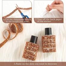 1/3 Rolle selbstklebende Strass-Bänder, Silber Harz Strass Streifen, Strass Kristall Strass Band Rolle Aufkleber Glitzer Glitzer Bänder Strass für Basteleien, Stoffe, Auto Spiegel, Wandspiegel, Wanddekoration, Raumdekoration, Badezimmerdekoration, Wohnzimmerdekoration