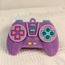 1 件装硅胶卡通游戏手柄牙胶玩具，硅胶益智牙胶玩具，可爱游戏机造型，中国风元素，适合 6-12 个月宝宝的益智牙胶玩具，完美的感官咀嚼玩具，万圣节、感恩节、圣诞节礼物