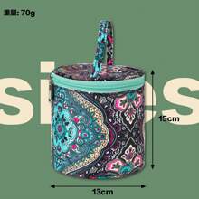 1pc Small Size Yarn Storage Tote Bag, Short Perforated Yarn Storage Bucket, Round Crochet Woven Bag, DIY Accessory Organizer Bag, Convenient For Storing Crochet Hooks, Yarn And Other Knitting Tools (Multiple Styles Available), Art Supplies - Multicolor - View 9