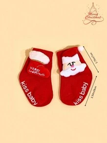 2 chiếc mũ và tất ông già Noel, quà tặng và đồ trang trí Giáng sinh, làm bằng Acrylic - Đỏ - Xem 5