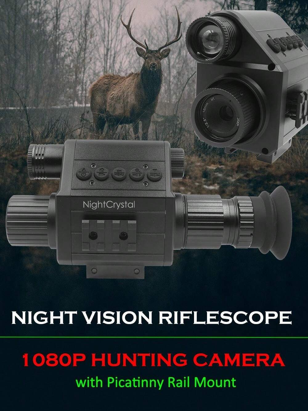 1080p Tactical Hunting Night Vision Scope Video Camera Monocular DVR