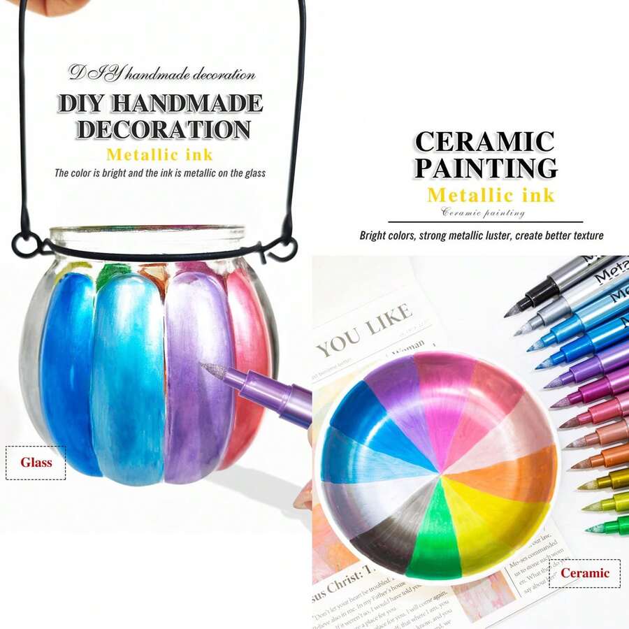 Acrylic Paint Markers, Metal Color Brush Tip Acrylic Paint Pens For