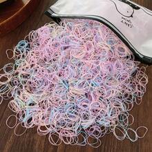 1000 dây buộc tóc nhiều màu sắc cho trẻ em. Dây buộc tóc nhiều màu dùng một lần cho bé gái và trẻ sơ sinh không làm hỏng tóc. Đồ trang trí tóc và mũ đội đầu. - dây cao su - Xem 11
