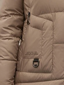 GASMAN Women's Solid Color Long Sleeve Zip-Up Hooded Long Casual Padded Coat, Winter