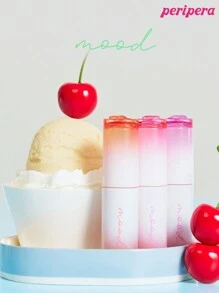 Peripera K-Beauty Ink Mood Glowy Tint, Water Bare Tint, Mirror Watery Lip Gloss, Glass Lip Gloss, Plumping, Natural Hydrating, Lightweight, Brightening, Long-Lasting Color, Comfortable Non-Sticky Wear, Suitable For Mask-Wearing, No White Cast, K-Beauty, Korean Cosmetics - #25 Hot Strawberry - View 5