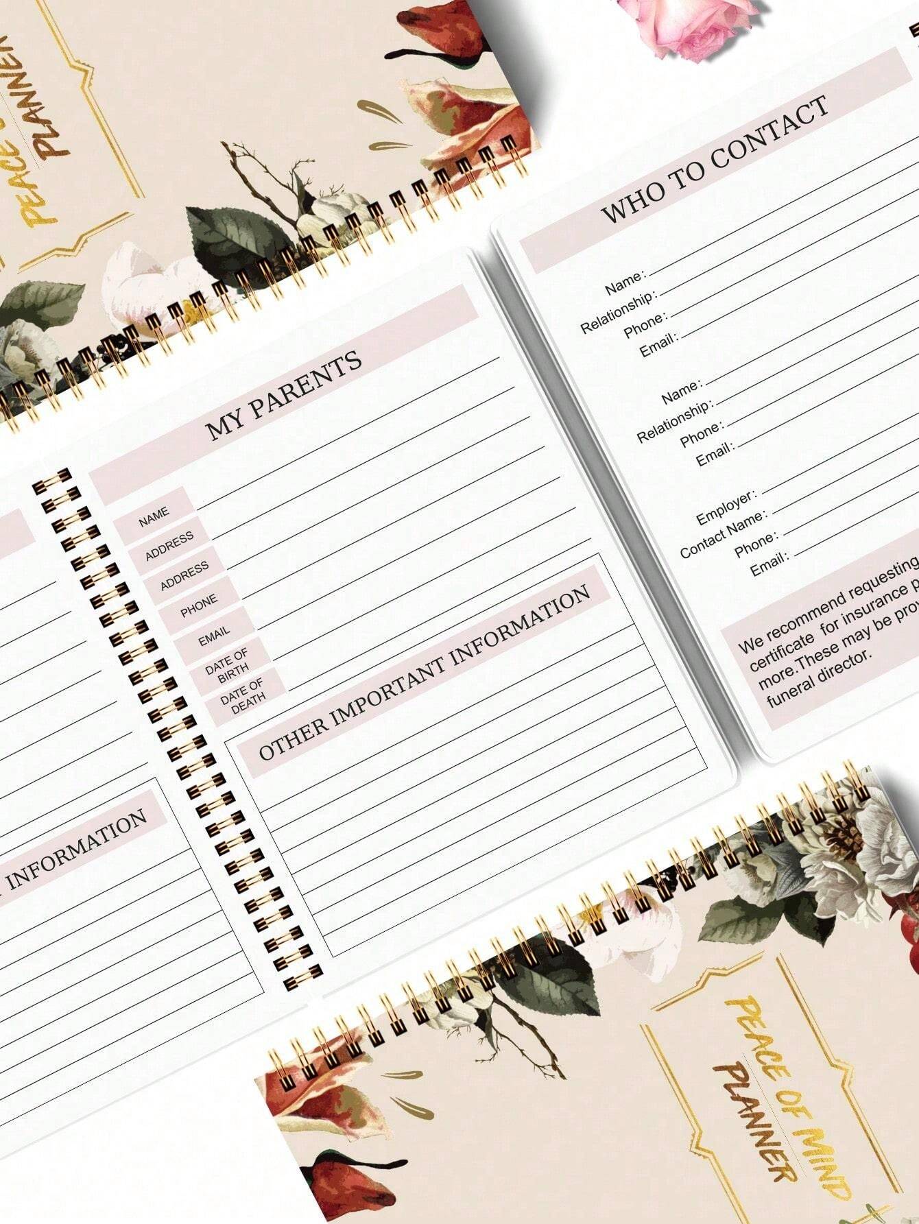 1pc End Of Life Planner, Simple Final Arrangements Organizer For