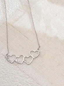 1 Peça Colar Personalizado com 1-5 Nomes, Colar Pingente Multi-Amor, Colar com Nome em Inglês da Família, Colar de Corrente Cubana de Aço Inoxidável para Homens e Mulheres, Colar Personalizado de Fonte Romântica e da Moda, Presente do Dia das Mães, Clássico e Elegante, Adequado para Família, Melhor Amigo, Material Escolar, Estudantes do Ensino Médio, Estudantes do Ensino Fundamental, Estudantes Universitários, Calouro, Segundo Ano, Estudantes Iniciantes, Estudantes Universitários