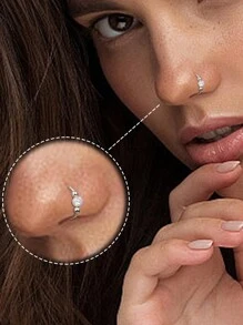 3 Pcs Stainless Steel Nose Rings Hoop For Women 18G Clicker Hinged Segment Septum Lip Nose Rings Helix Cartilage Conch Rook Earrings Piercing Jewelry