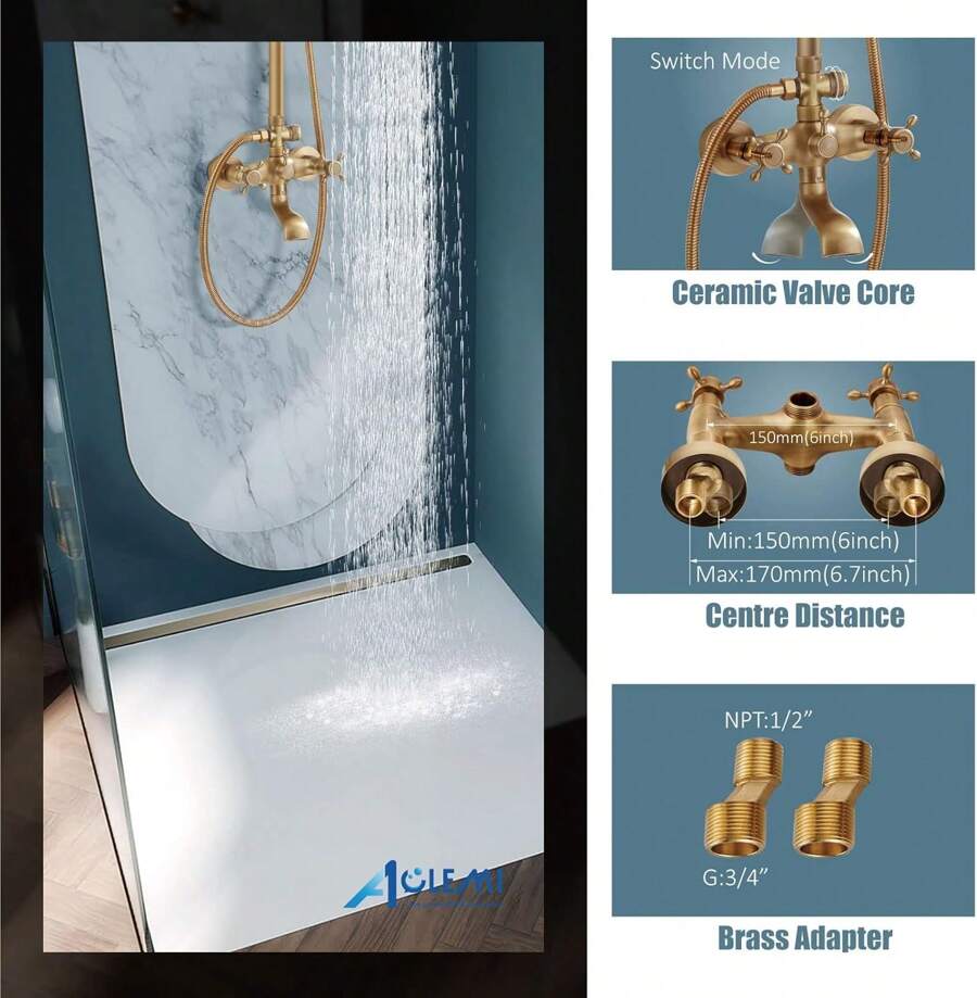 Shower Faucet Set Bathroom 8 Inch Matte Black Rainfall Head Handheld