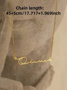1 件金银玫瑰金定制个性化简约名字项链，定制名字项链珠宝，送给她的礼物，生日礼物，送给她的伴娘礼物母亲节礼物圣诞礼物母亲礼物 - 彩色 - 查看 4