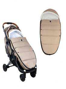 1 件通用婴儿推车脚套，加厚，防风，防水，冬季保暖 - 卡其 - 查看 1