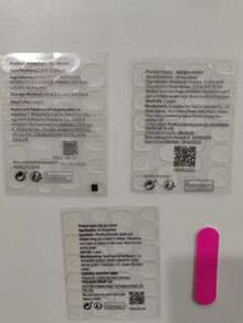 24 件中长方形按压指甲时尚百搭蝴蝶假指甲适合女性女士日常派对节日佩戴可轻松拆卸可重复使用双面胶带和指甲锉 - 彩色 - 查看 5