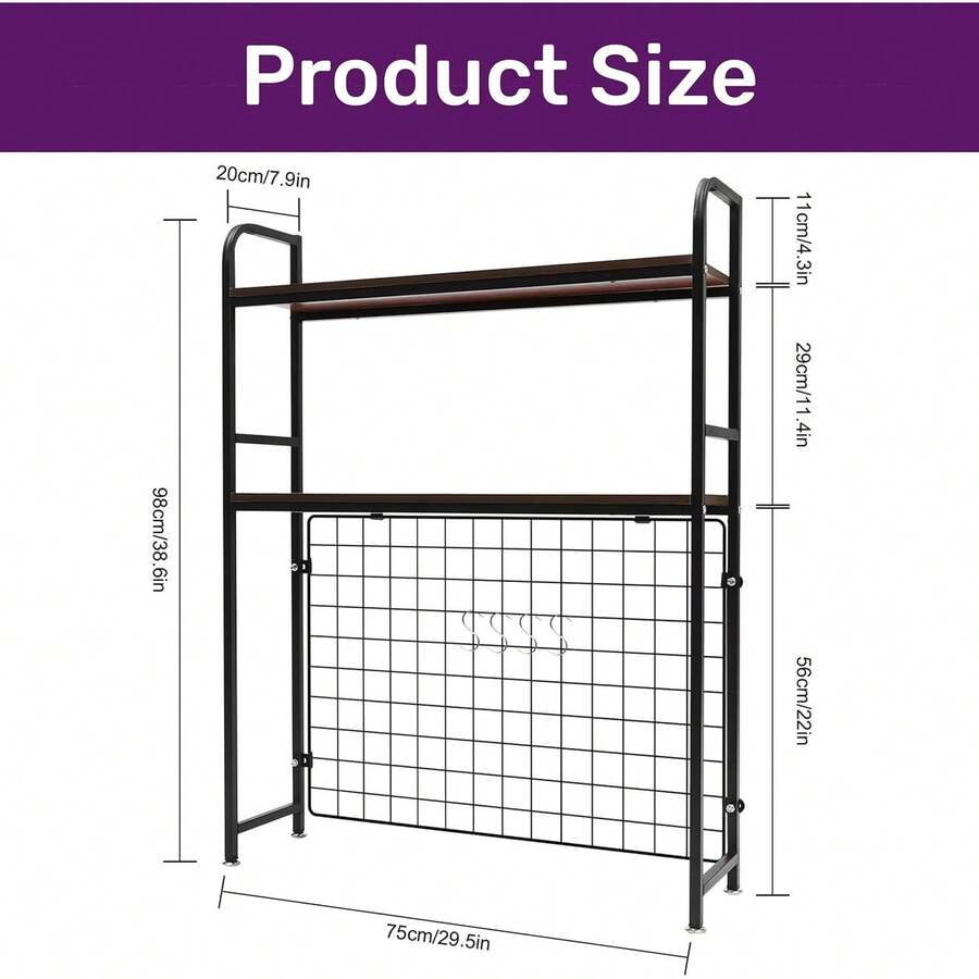Desktop Bookcase Bookshelf Desk Hutch, 2Tier Multipurpose Countertop