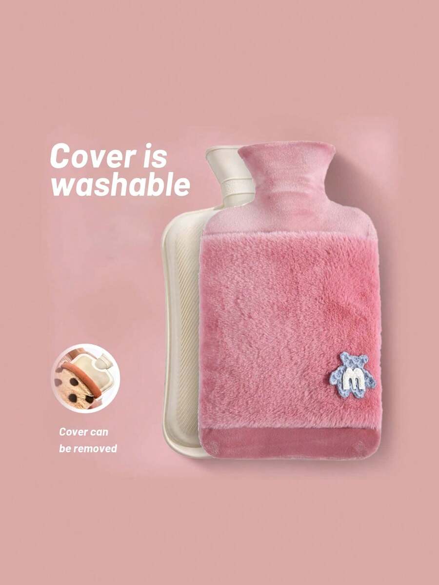 Cozy Plush 33.81oz Hand Warmer PVC Lined, Soft Hot Water Bottle For