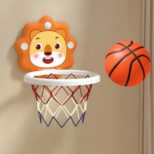 1入組兒童橙色卡通獅面籃球板，可摺疊和便攜，帶有吸盤輕鬆安裝，附帶一個泵和軟充氣籃球，有助於提高手眼協調能力，促進身體發育，培養兒童籃球才能，是作為男孩第一個生日禮物或室內/室外/浴室遊戲的理想選擇。 - 橘色 - 查看 1