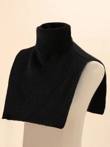 1pc Kids Solid Color Or Striped Knitted Neck Warmer Scarf, Suitable For Everyday Wear