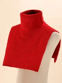 1pc Kids Solid Color Or Striped Knitted Neck Warmer Scarf, Suitable For Everyday Wear