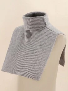 1pc Kids Solid Color Or Striped Knitted Neck Warmer Scarf, Suitable For Everyday Wear