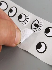 1000张/包,眼睛、鼻子、嘴巴表情贴纸。自粘式眼贴,适用于DIY工艺品、玩具和圣诞家居装饰。 - 彩色 - 查看 11