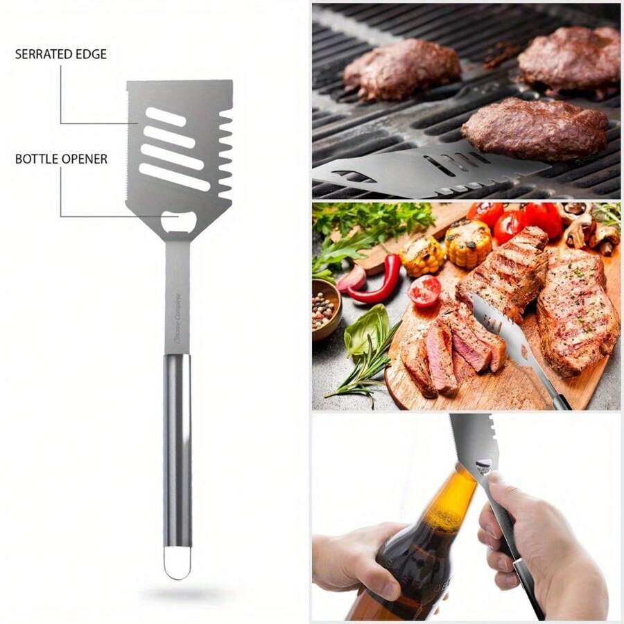 Grill Tool Set, Stainless Steel Barbecue Grilling Accessories With 7