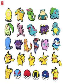 27Pcs/Set Unisex Fashion Cute Anime Cartoon Christmas And Halloween Series Shoe Charms For Clog Shoes Decoration, Cartoon Charms Accessories For Girls Boys Party Favor