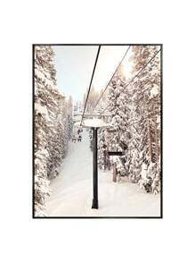 1 件北欧冬季风景海报照片森林松鼠驯鹿圣诞装饰画帆布墙艺术客厅装饰无框架 - 彩色 - 查看 31