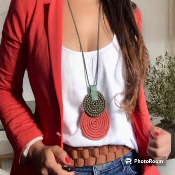 Colar Maxicolar Longo Curto Feminino Mandala Corda Artesanal
