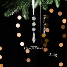 1 pieza Exquisito adorno de lágrima de cristal de vidrio - Decoraciones brillantes para lámparas de araña para el árbol de Navidad - Forma de gota perfecta para decoración colgante en la temporada festiva - Multicolor - Ver 12