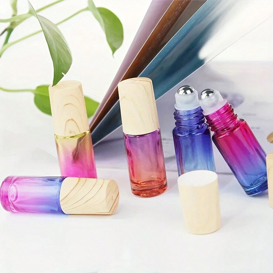 5ml Thick Glass Gradient Color Refillable RollOn Bottles With Steel