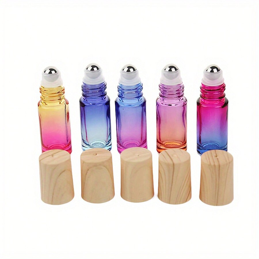 5ml Thick Glass Gradient Color Refillable RollOn Bottles With Steel
