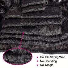 深波浪夹式接发真人发深卷发夹式接发女士 8 件巴西雷米真人发接发带 18 个夹子双蕾丝纬纱